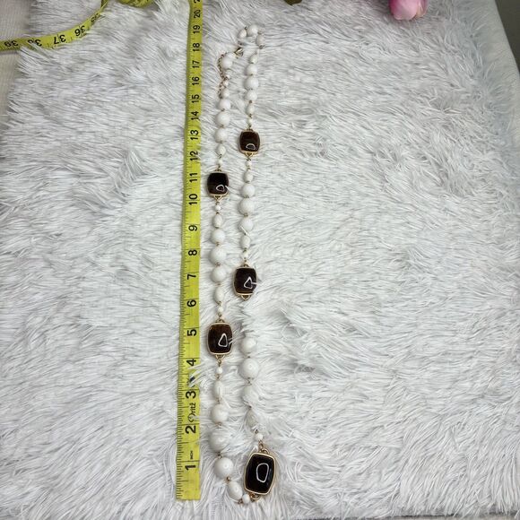 Plunder Necklace EMBRY- WHITE BEADS w/DARK MARBLED STONES Jewelry Women’s - Picture 8 of 8